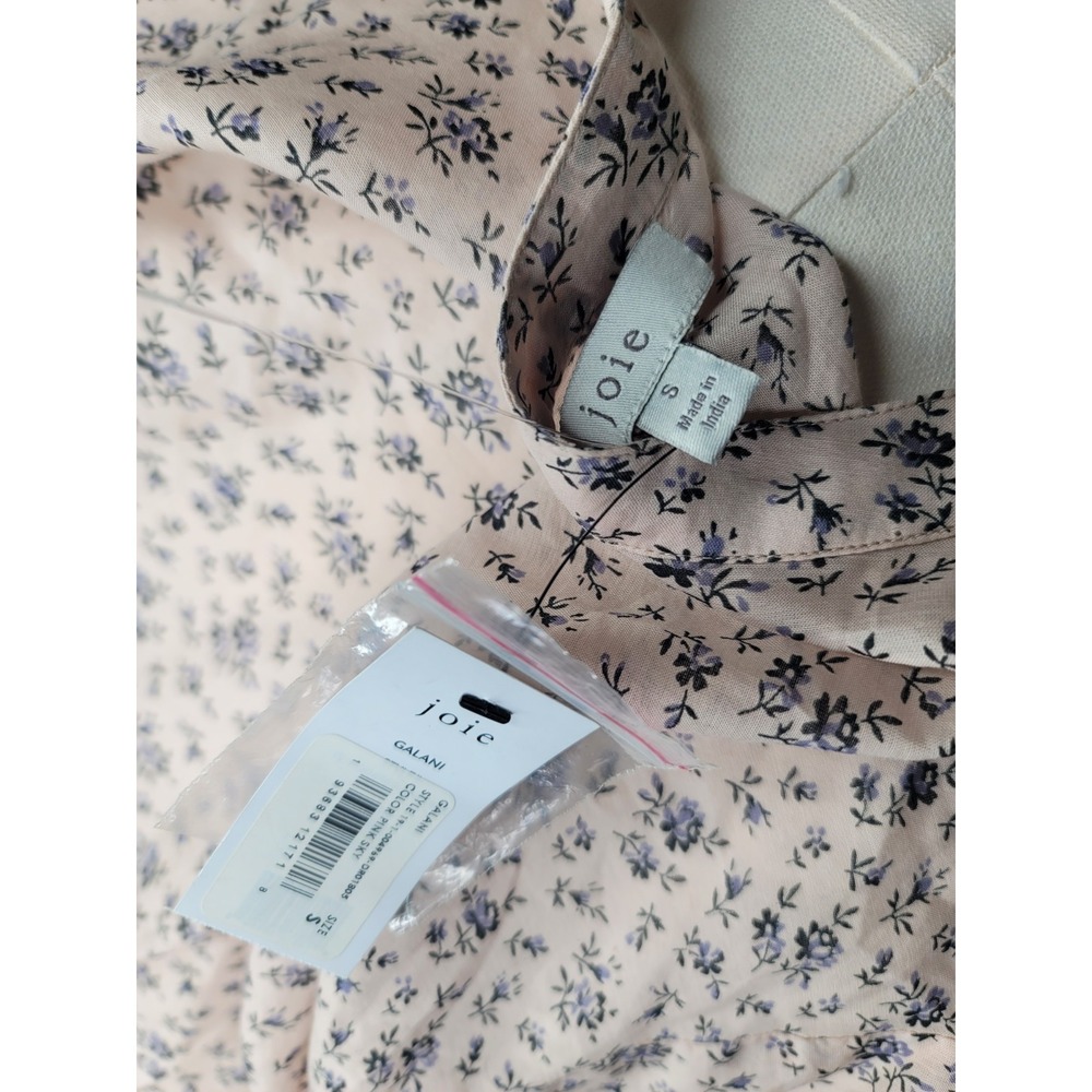 NWT Joie Galani Floral Long Sleeve Mini Dress Beige Ditsy Print Puff Sleeve S - Picture 7 of 12